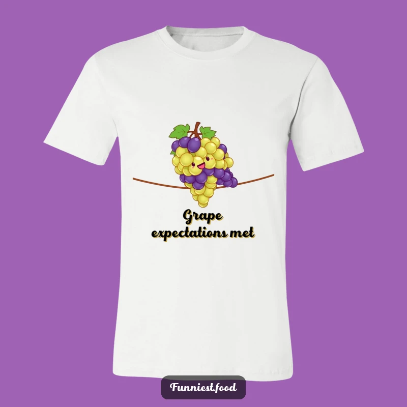 Funny Grape Tightrope T-Shirt: Wear Your Balance of Humor Proudly