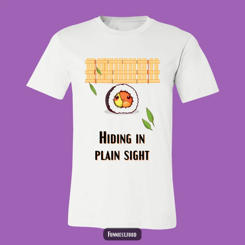 Funny Shy Sushi Roll Bamboo Mat T-Shirt - Wear Your Introvert Pride!