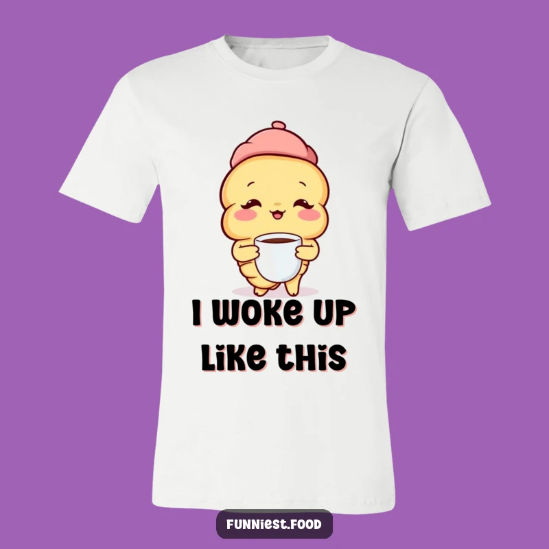 Funny Croissant Beret T-Shirt: Parisian Pastry Perfection, Hilarious Coffee Lover Outfit, Funny Gift