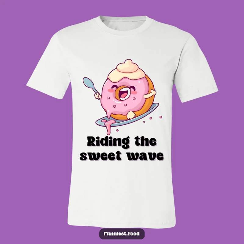 Funny Donut Surfing T-Shirt: A Hilarious Donut Riding a Spoon, Deliciously Funny Gift!