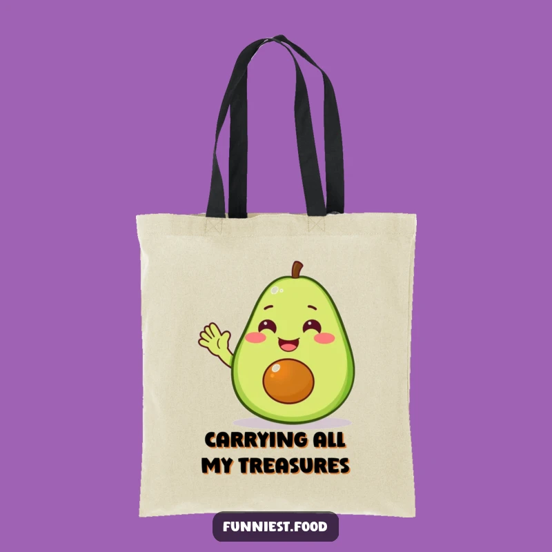 Funny Delighted Avocado Tote Bag, Your Cheerful Shopping Companion