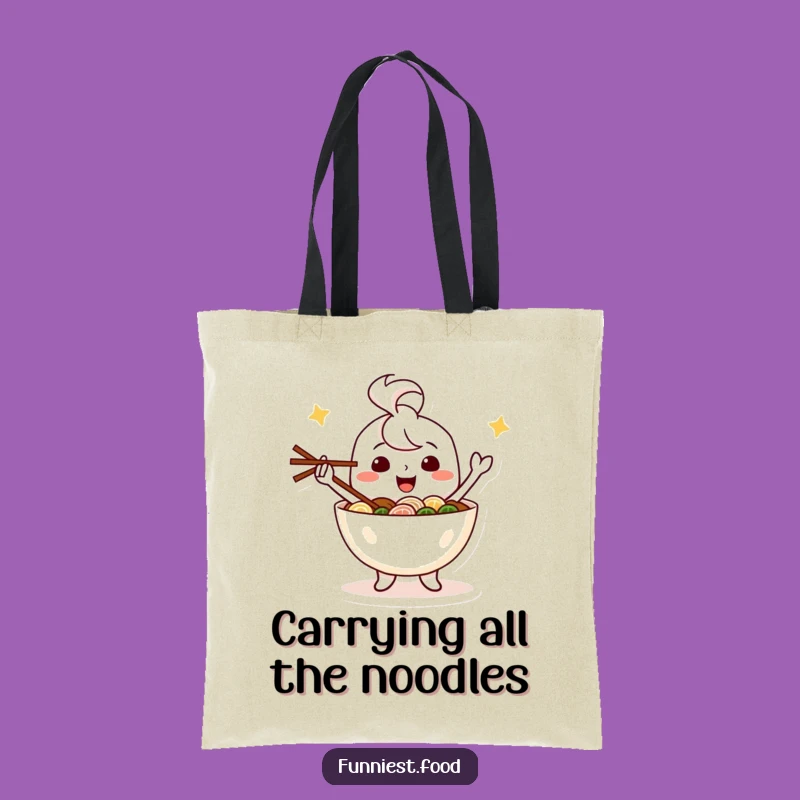 Funny Happy Ramen Bowl Tote Bag Carry Your Enthusiasm Everywhere