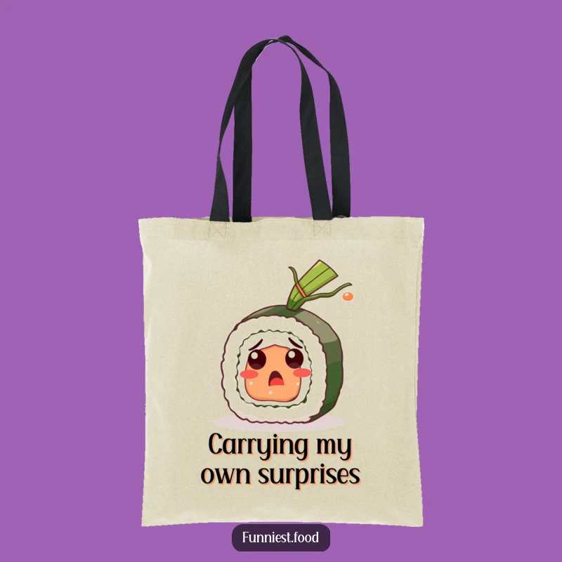Funny Sushi Roll Tote Bag: Carry Your Laughs with This Hilarious Seaweed Surprise