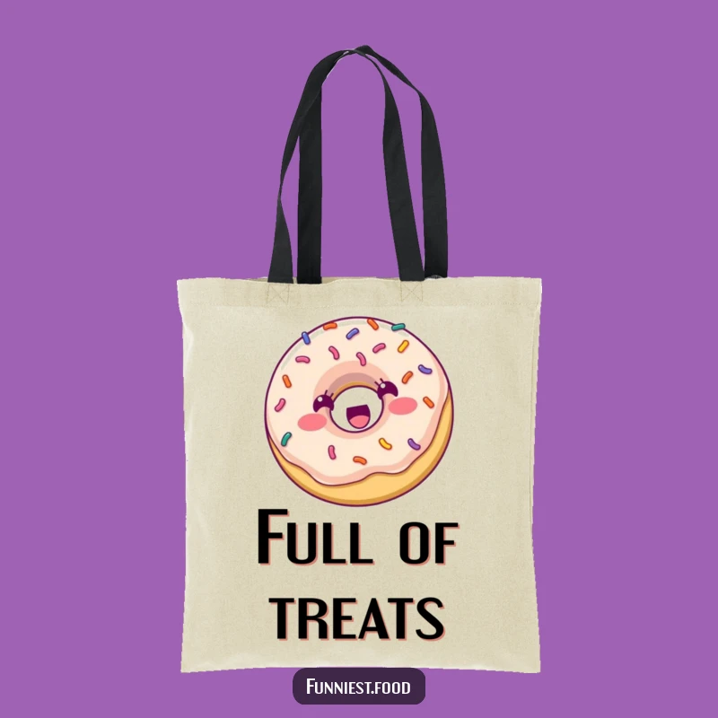 Funny Donut Bouncing Tote Bag: Practical Sprinkle Character, Humorous Carryall