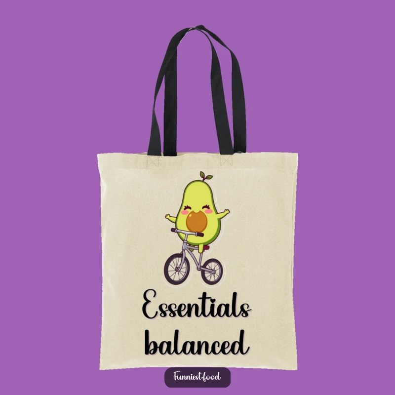 Funny Avocado Unicyclist Tote Bag: Carry Your Essentials with Healthy, Hilarious Flair
