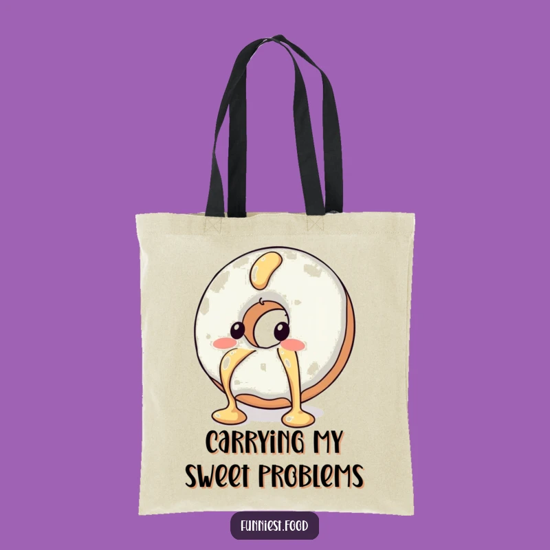 Funny Blushing Donut Tote Bag Carry Your Sweetness and Humor