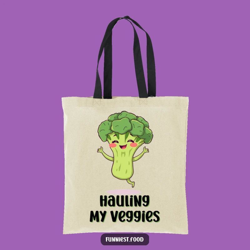 Funny Broccoli Jig Tote Bag: Spacious & Hilarious Bouncing Broccoli, Ideal Veggie Gift!