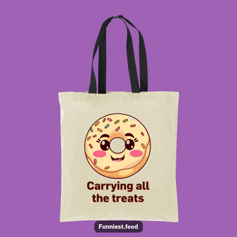 Funny Goofy Donut Face Tote Bag: Carry Your Laughs in Style, Ideal Funny Gift