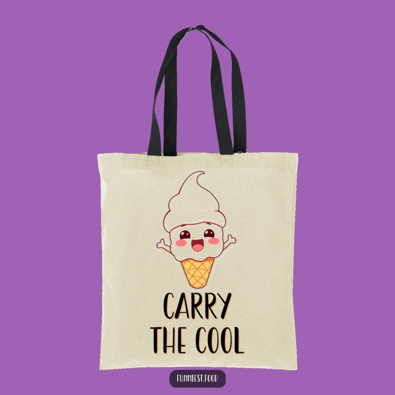 Funny Ice Cream Tote Bag: Cone Hat Delight - Carry Your Sweetness!