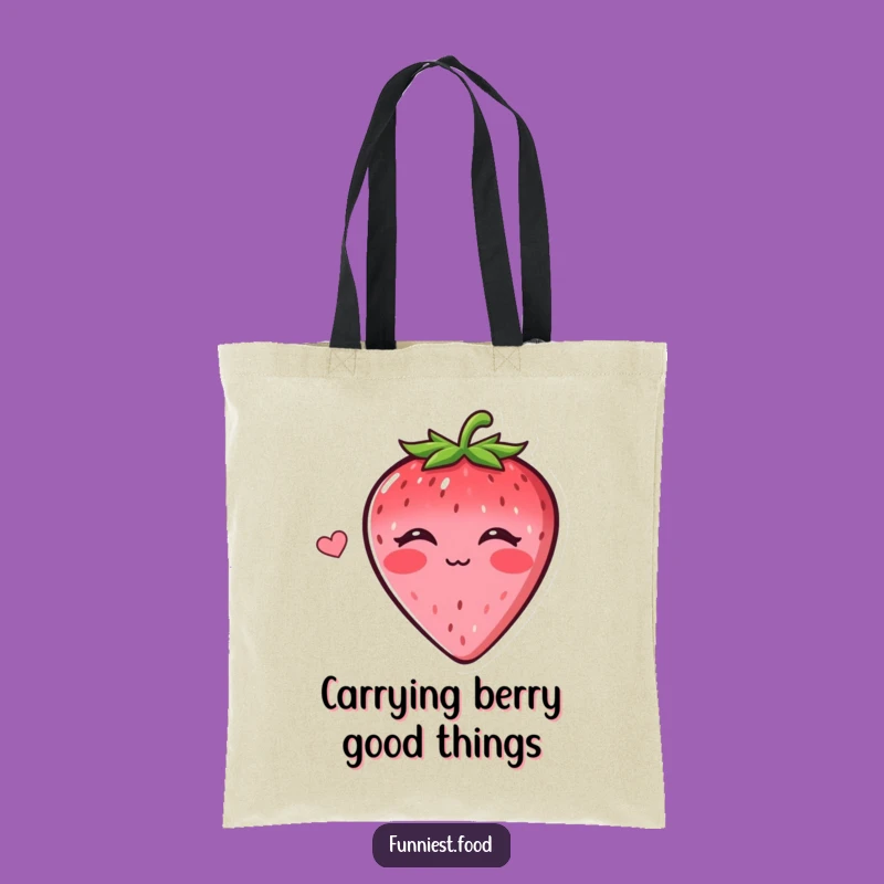 Funny Strawberry Kiss Tote Bag: Carry Your Sweetness with Hilarious Style