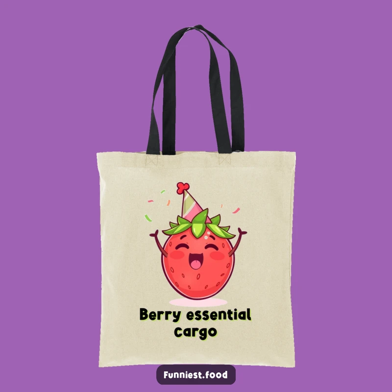 Funny Strawberry Party Tote Bag: Carry Your Cheer in Humorous Style
