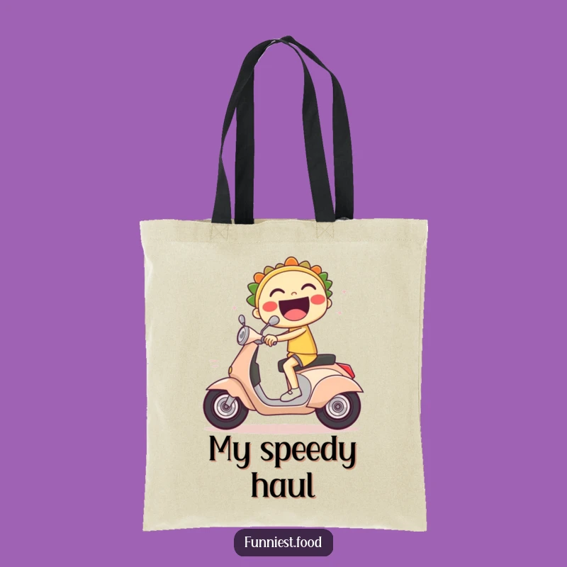 Funny Taco Rider Tote Bag: Carry Your Essentials with Speedy and Hilarious Style!