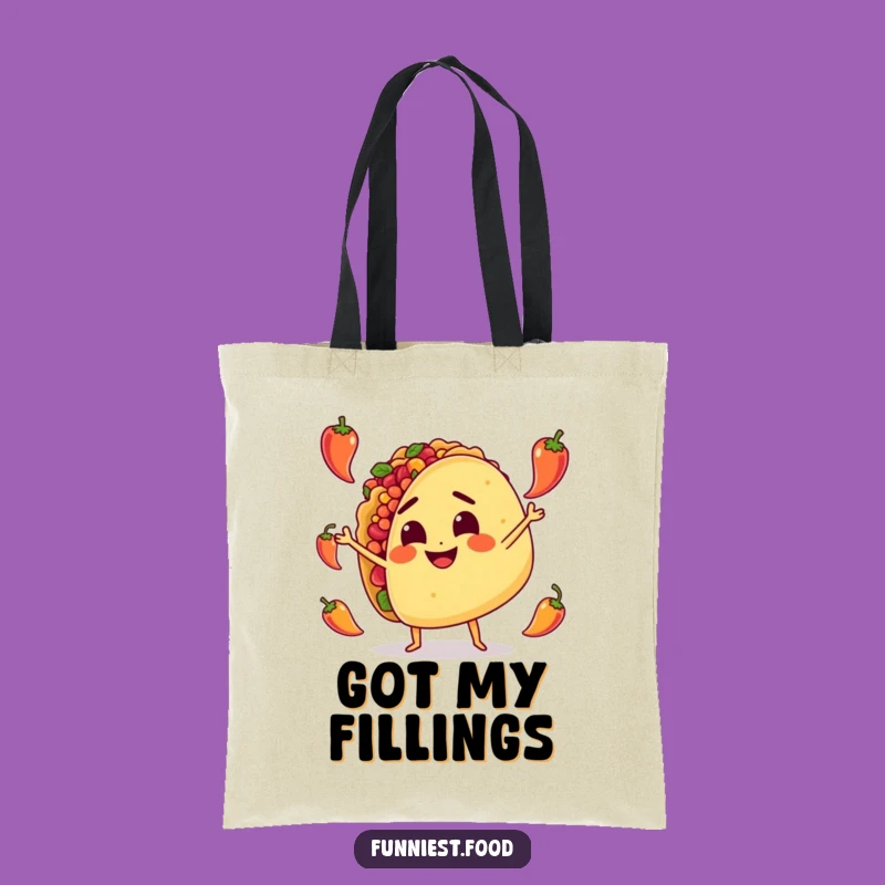 Funny Taco Juggling Tote Bag: Durable Spicy Character, Humorous Grocery Companion
