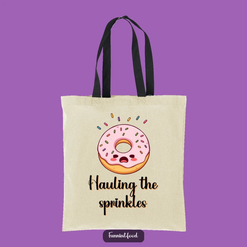 Funny Bewildered Donut Tote Bag - Chic & Hilarious Treat Accessory Gift