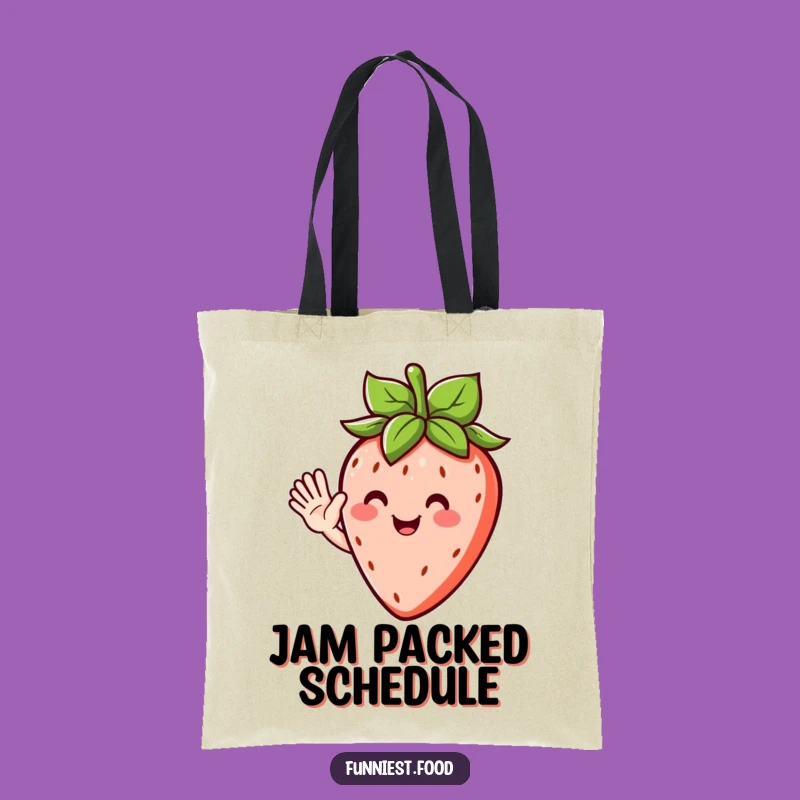 Funny Waving Strawberry Tote Bag - Carry Your Essentials with Fruity Cheer
