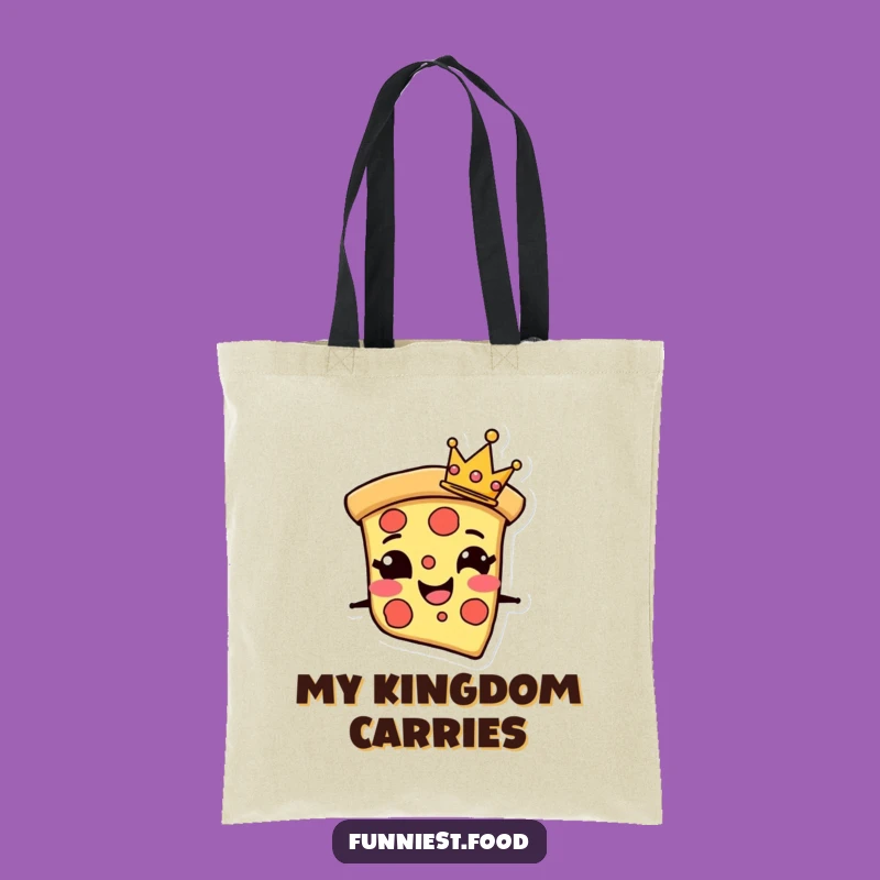 Funny Pizza Crown Tote Bag: Royal Slice Art - Carry Your Feast!