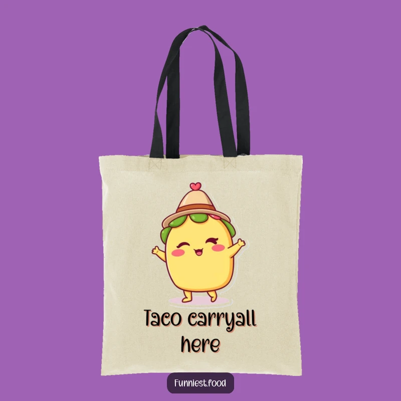 Funny Winking Taco Dancing Hat Tote Bag - Carry Your Fiesta Style!